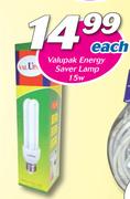 15W Valupak Energy Saver Lamp-Each