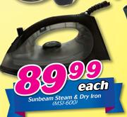 Sunbeam Steam & Dry Iron MSI-600-Each