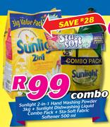 Sunlight 2 In 1 Hand Washing Powder-3kg Combo