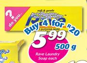 Rave Laundry Soap-500g Each