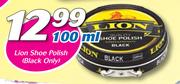 Lion Shoe Polish Black Only-100ml
