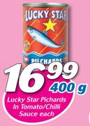 Lucky Star Pilchards In Tomato/Chilli Sauce-400g Each
