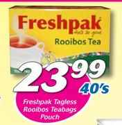 Freshpak Tagless Rooibos Teabags Pouch-40's