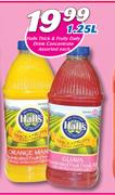 Halls Thick & Fruity Dairy Drink Concentrate Assorted-1.25Ltr Each