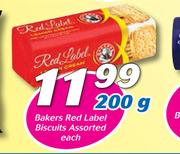 Bakers Red Label Biscuits Assorted-200g Each