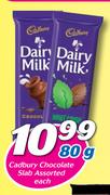Cadbury Chocolate Slab Assorted-80g Each