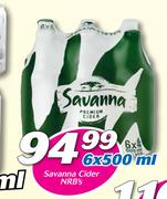 Savanna Cider NRBs-6 x 500ml