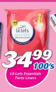 Lil-Lets Essentials Panty Liners-100's