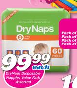 Dry Naps Disposable Nappies Value Pack Assorted-Each