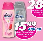 Dawn Hand & Body Lotion Assorted-400ml Each