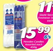 Newden Candles Assorted-6 x 450g Each