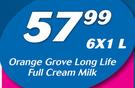 Orange Grove Long Life Full Cream Milk-6 x 1Ltr