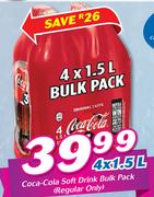 Coca Cola Soft Drink Bulk Pack Regular Only-4 x 1.5Ltr