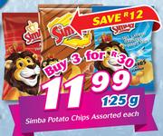 Simba Potato Chips Assorted-125g Each
