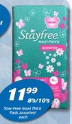 Stay Free Maxi Thick Pads Assorted-8's/10's Each