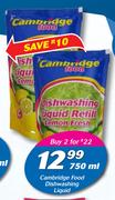 Cambridge Food Dishwashing Liquid-750ml Each