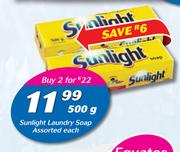 Sunlight Laundry Soap Assorted-500g Each