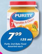 Purity 2nd Baby Food Assorted-125ml Each