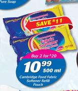 Cambridge Food Fabric Softener Refill Pouch-2 x 500ml