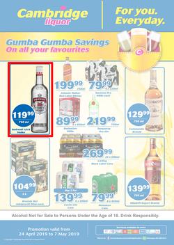 Cambridge Liquor KZN : April Month End (24 Apr - 7 May 2019), page 1