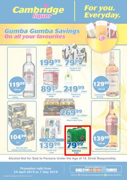 Cambridge Liquor KZN : April Month End (24 Apr - 7 May 2019), page 1