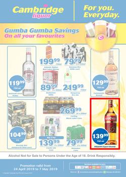 Cambridge Liquor KZN : April Month End (24 Apr - 7 May 2019), page 1