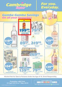 Cambridge Liquor KZN : April Month End (24 Apr - 7 May 2019), page 1