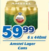 Amstel Lager Cans-6 x 440ml