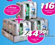 Castle Lite Cans-24 x 500ml With Free Castle Lite Cans-6 x 500ml