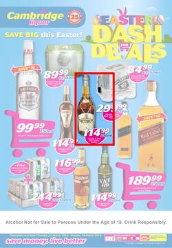 Cambridge Liquor KZN : Dash For Deals (22 March - 26 March 2018), page 1