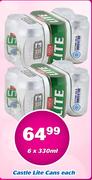 Castle Lite Cans-6x330ml Each