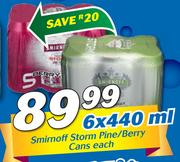 Smirnoff Storm Pine/Berry Cans-6 x 440ml Each