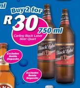 Carling Black Label Beer Quart-2 x 750ml