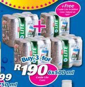 Castle Lite Cans 6 x 500ml-For 3