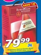 Robertson Natural Sweet Rose/ Natural Sweet Wine 3Ltr-Each