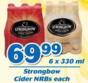 Strongbow Cider NRBs-6x330ml Each