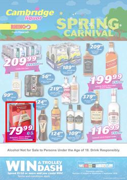 Cambridge Liquor KZN : Spring Carnival (22 Aug - 5 Sept 2018), page 1