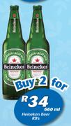 Heineken Beer RB's-2x660ml