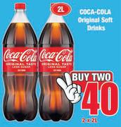 Coca-Cola Original Soft Drink-For 2 x 2Ltr