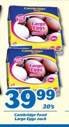 Cambridge Food Large Eggs-30's Each