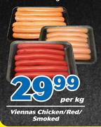 Viennas Chicken/ Red/ Smoked-Per kg