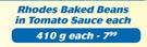Rhodes Baked Beans In Tomato Sauce-410g Each