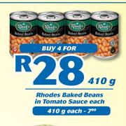 Rhodes Baked Beans In Tomato Sauce-410g Each