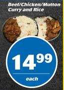 Beef/ Chicken/ Mutton Curry And Rice-Each