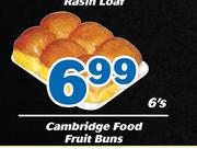 Cambridge Food Fruit Buns-6's