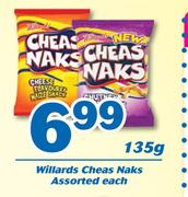 Willards Cheas Naks Assorted-135g Each