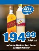 Johnnie Walker Red Label Scotch Whisky-750ml Free Ginger Ale-1Ltr