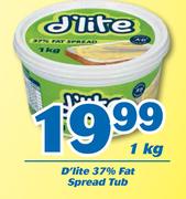 D'Lite 37% Fat Spread Tub-1Kg