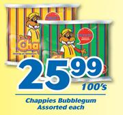 Chappies Bubblegum Assorted-100's Each