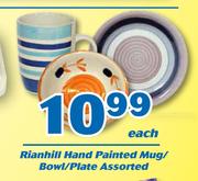Rianhill Hand Painted Mug/Bowl/Plate Assorted-Each